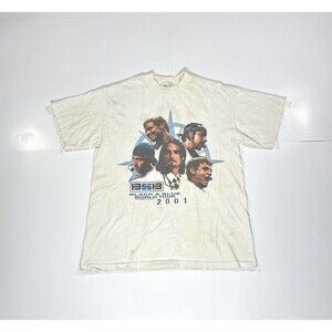 VTG Backstreet Boys T-Shirt Black & Blue World Tour Men Medium Y2K Distress RARE
